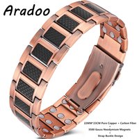 ARADOO 99% Pure Copper Bracelet for Men with 3X Ultra Strength Magnetic Wristband Jewelry Gifts