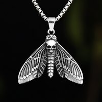 Cool Butterfly Skull Pattern Metal Pendant Chain For Men Harajuku Vintage Punk Animal Gothic Choker Necklace Jewelry