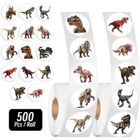 500pcs/roll Cartoon Dinosaur Stickers For School Reward Stickers Classroom Decoration Encouragement Sticker For Student Teacher