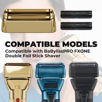 Shaver Replacement Foil and Cutter Head Blade Fit For BaBylissPRO FXONE Double Foil Stick Shaver,Gold/Black for Babyliss Shaver