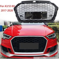 For Audi A3 S3 8V modified RS3 Racing grills 2017-2020 Grill Honeycomb Hood front bumper mesh Cover Plate With ACC Holes