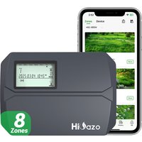 HiOazo 8-Zone Smart Irrigation Controller Support Weather Skips and Manual Watering WiFi Sprinkler Controller for Lawn,Courtyard