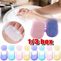 1/3pcs Mini Portable Disposable Travel Soap Boxes Hand Washing Cleaning Paper Slices Strips For School On-The-Go Camping Hiking