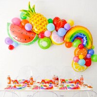 43Pcs Tropical Hawaiian Balloon Garland Arch Kit Fruit Shaped Foil Baloons Hawai Luau Theme Kids Birthday Party Decor Watermelon