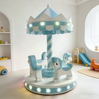 Customize Electronic Merry Go Round Soft Play Set Soft Play Merry Go Pastel Color Carousel Soft Indoor Playground Equipmentpromo