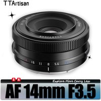TTArtisan APS-C 14mm F3.5 Wide Angle Auto Focus Mirrorless Camera Lens for Portrait Photography with Sony E Fujifilm XF Mount