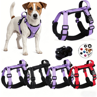 Adjustable Four-point Explosion-proof Dog Harness Litter Bag 4 Anti-lost Bells Medium and Large Dog Buckles Comfortable Safe