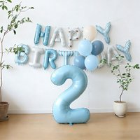 Pink/Blue Printed Happy Birthday Letter Balloon "Happy Birthday" Banner Balloon for Birthday Party Indoor and Outdoor Decoration
