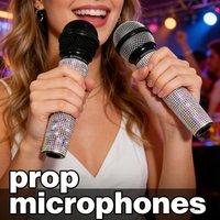 Diamond Glitter Fake Microphone,Bling Microphone Prop,Sparkly Glitter Toy Mic for Party,Christmas Halloween Cosplay,Rhinestones