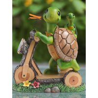 AliExpress NONE Turtle Bicycle Solar Lamp Sculpture Creative Garden Decorative Ornament Garden Courtyard Decorative Statue Lamp