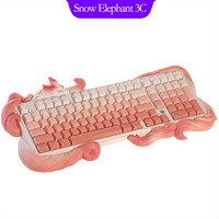 MeypaLie Mechanical Keyboard Gradient Pink Nine Tailed Fox Ergonomic Gaming Office Typing Ideal Gift Girls Custom Cute