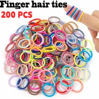 200PCS Baby Toddler Hair Ties Multicolors Elastic Hair Ties 2cm in Diameter No Crease Finger Hair Elastics Small Ponytail Holder