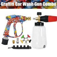 Ensemble de pistolets à mousse haute pression Graffiti Design – Multi-marque adaptée pour Karcher/Bosch/Nilfisk, poignée ergonomique, Kit de nettoyage pour voiture/RV/camion