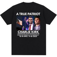Patriotic Memorial American Flag Tribute T Shirt A True Patriot Charlie Kirk T Shirts Men Women Fashion Cotton Popular T-shirts