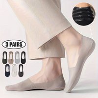 3pairs Men's Invisible Socks Soft Breathable Ultra-Comfortable Solid Color Women Sock Lightweight Soft High Quality Boat Sox
