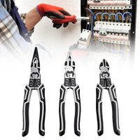 3Pcs Multifunctional Heavy Duty CR-V steel Wire Stripper Cutter Pliers Set with Wire Pliers Diagonal Needle Nose for Electrician