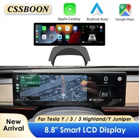 CSSBOON 8.8 Inch Wireless Carplay Dashboard Screen For Tesla Model 3 & Y Support Wireless Carplay Handle Cover Type Free Camera