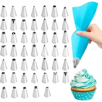 8/10/16Pcs/Set Silicone Pastry Bag Tips Kitchen Cake Icing Piping Cream Cake Decorating Tools Reusable Nozzle Set +1 Pastry Bags