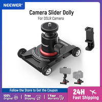 NEEWER Camera Slider Dolly with Ball Head Phone Clamp 4 Wheeled Tabletop Dolly Manual Skater with 360° Panorama for DSLR Camera