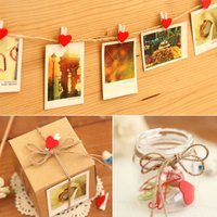 20 Pcs Stylish Wooden Red Love Heart Pegs Photo Paper Clips Wedding Decor Craft Clothespins for Pictures Gift Tags Hanging