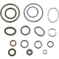 40pcs Round Circle Charms For Jewelry Making Tibetan Bronze Silver Color Pendants Antique Jewelry Making DIY Handmade Craft