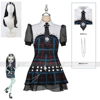 Frankie Stein Cosplay Costume American Movies High School T-shirt Grid Dress Woman Sexy Cute Halloween Christmas Party Suit