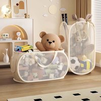 Foldable Large Capacity Children Toys Storage Basket Multifunctional Plush Toy Household Laundry Organizer Box