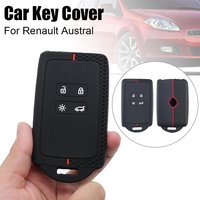 Silicone Car Key Case Cover Fit for Renault Austral 4 Buttons Smart Remote Key Anti-slip Key Protector Shell Auto Key Holder