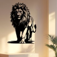 Lion Family African Metal Wall Art Rustproof Stencil Decor for Living Room Patio Christmas Gift