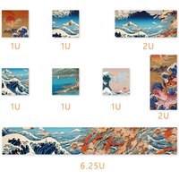 Coral Sea Keycap Cherry/XDA/OEM Profile Dye-Sub PBT keycaps Space Bar 6.25U ESC Enter Custom Keycap For Mechanical Keyboard