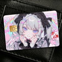 Jirai Kei Anime Credit Skin Cover Card Stickers 4PCS Film Bus Pass Front Decoration Bank Debit Waterproof