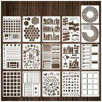 1 Set Journal Stencil Templates Geometric Pattern Drawing Stencils for Planner Notebook DIY Art Multiple Sizes 4.13–5.83 inch