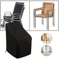 1pc Premium Waterproof Stacking Outdoor Chair Cover - Durable 210D Cloth Lounge Chair Protector with Weather Protection