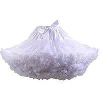 Jupon en Tulle plissé à 3 couches pour femmes, jupe Tutu bouffante blanche et noire pour Cosplay de fête