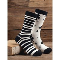 Personality Funny Crew Cotton Socks Men Black White Mismatched Striped Piano Socks for Men Novelty Music Lover Gift Streetwear