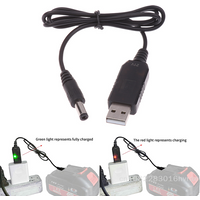 5V to 21V Boost Charger Cable - USB to DC Converter Cable for Lithium Battery Packs