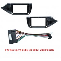 Car Radio Fascias Frame For Kia Cee'd CEED JD 2012- 2018 9 inch 2DIN Stereo Panel Wiring Harness Power Cable Adapter Connector