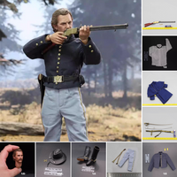 1/6 DID NS80175 US. Civil War Battle Soldier Doll General John Male Pant with Belt Black Waist Belt Shirt Toys For 12" Action