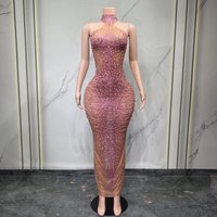 Women Sexy Diamond Shiny Stretch TightJumpsuit Party Bar Nightclub Dj Female SingerStage Performance Clothing Tiaotiaotang B278