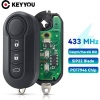 KEYYOU Car key Remote Control Key For Fiat 500 500L MPV Ducato Citroen Jumper Peugeot Boxer 2008-2015 433.92Mhz ID46 3 Buttons