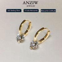Solitaire 1ct D Moissanite Earrings for Women 2023 Diamond Sterling Silver Hoop Earrings 925 Drop Earrings Girls 14k Gold Plated