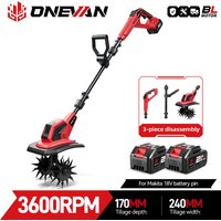 2500W Bürstenloser Elektrischer Rotationsgrubber Kultivator Kabelloser Rasenmäher Vertikutierer Garten-Elektrowerkzeug für Makita 18V Akku