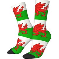 Fashion Wales Flag Socks Women Men Warm 3D Printing Welsh Red Dragon Basketball Sports Socks