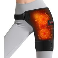 Cordless Heated Hip Support Brace with Massager for Sciatica Pain Relief Lower Back Therapy Hip Heating Pad for Physical Healing
