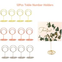 12Pcs Table Number Holders Place Card Holder Photo Holders for Tables Cards Stand Name Menu Clips Table Sign Holders