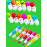 20Pcs Cartoon 6 Colors Retractable Pill Pens Kids Party Supplies Boys Girls Birthday Guest Gift Giveaway Pinata Filler Gift Pack