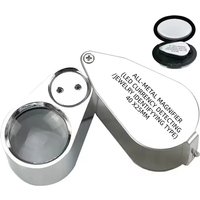 40X Illuminated LED UV Magnifier Loupe for Electronics Repair Soldering Jewelry Making with Optical Glass Lens and Metal Frame