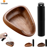 Leeseph Multifunctional Wooden Coffee Bean Dosing Cup and Light Spray Bottle Barista Set for Enhance Brewing Coffee Experience