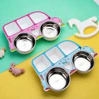 304 Stainless Steel Car-Shaped Divided Plate - For Adults (Weight Loss) & Kids, Home Dining Plate