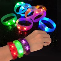 6Pcs Sound Activated Glow Bracelets LED Light Bracelet Silicone Sound Control Glow in The Dark Wristband Party Halloween Xmas